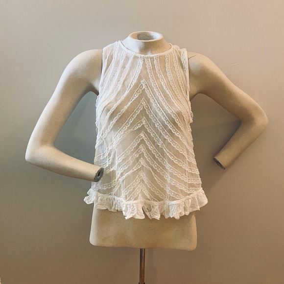 FREE PEOPLE white lace top small - Picture 7 of 13
